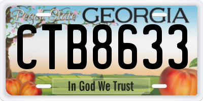 GA license plate CTB8633