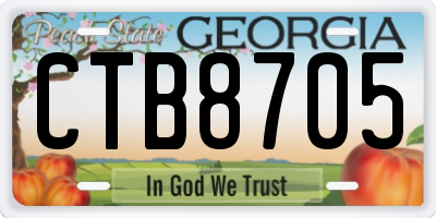 GA license plate CTB8705