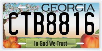 GA license plate CTB8816