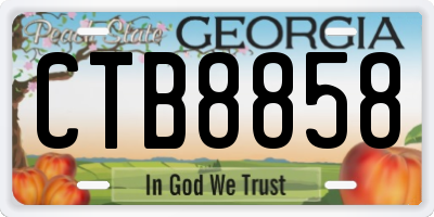 GA license plate CTB8858