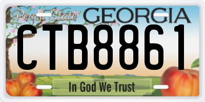 GA license plate CTB8861