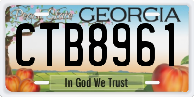 GA license plate CTB8961