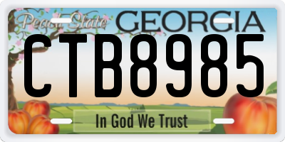 GA license plate CTB8985