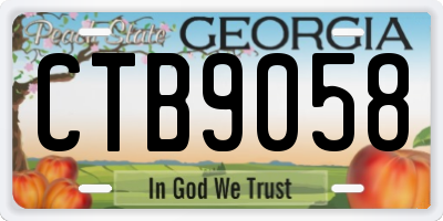 GA license plate CTB9058