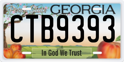 GA license plate CTB9393