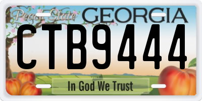 GA license plate CTB9444