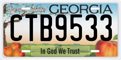 GA license plate CTB9533