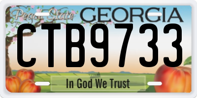GA license plate CTB9733