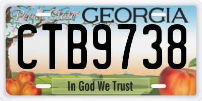 GA license plate CTB9738