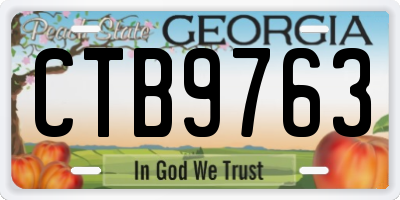 GA license plate CTB9763