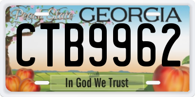 GA license plate CTB9962