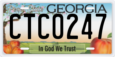 GA license plate CTC0247