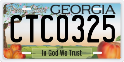 GA license plate CTC0325