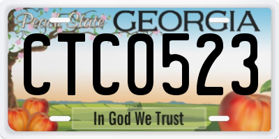 GA license plate CTC0523