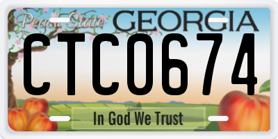 GA license plate CTC0674