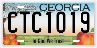 GA license plate CTC1019