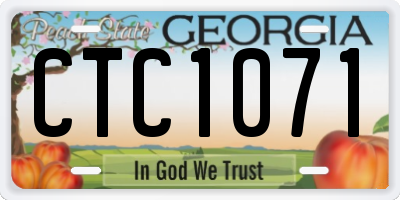 GA license plate CTC1071