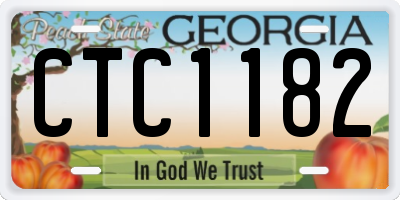 GA license plate CTC1182