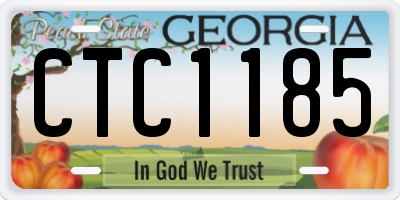 GA license plate CTC1185