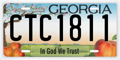 GA license plate CTC1811