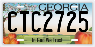 GA license plate CTC2725