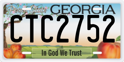 GA license plate CTC2752