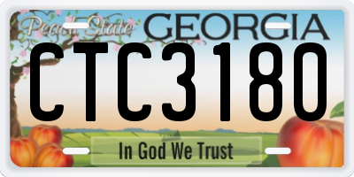 GA license plate CTC3180