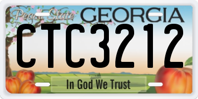 GA license plate CTC3212