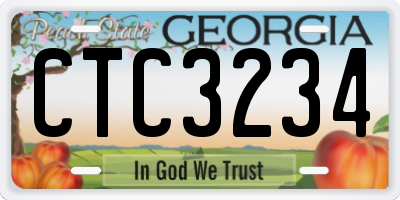 GA license plate CTC3234