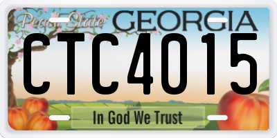 GA license plate CTC4015