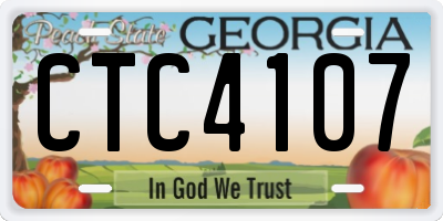 GA license plate CTC4107