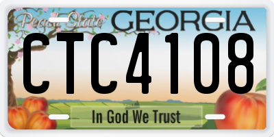 GA license plate CTC4108