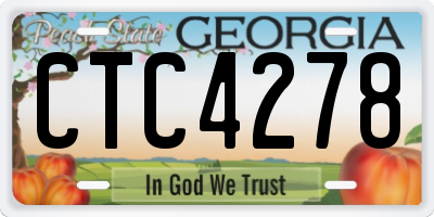 GA license plate CTC4278