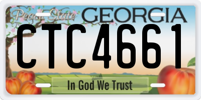GA license plate CTC4661