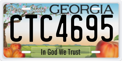 GA license plate CTC4695