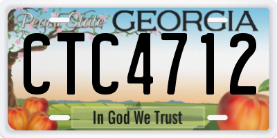 GA license plate CTC4712