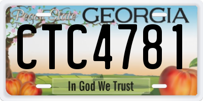 GA license plate CTC4781