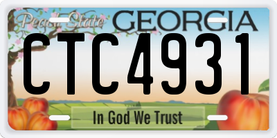 GA license plate CTC4931