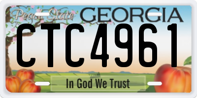 GA license plate CTC4961