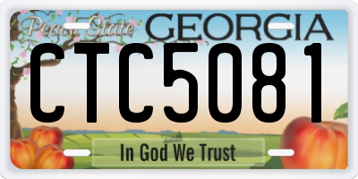 GA license plate CTC5081
