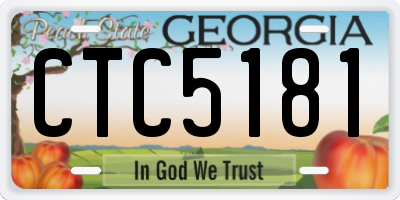 GA license plate CTC5181