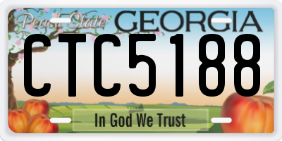 GA license plate CTC5188