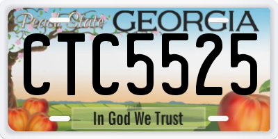 GA license plate CTC5525