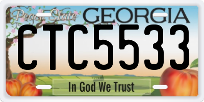 GA license plate CTC5533
