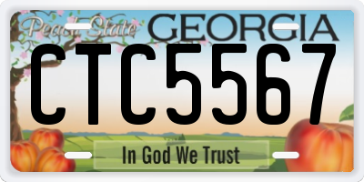 GA license plate CTC5567