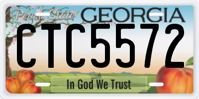 GA license plate CTC5572