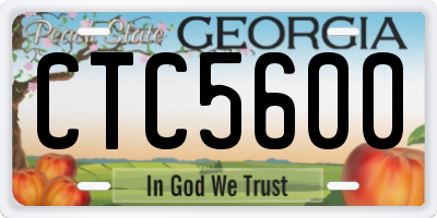 GA license plate CTC5600