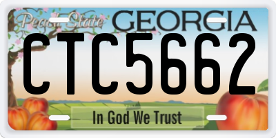 GA license plate CTC5662