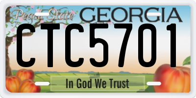 GA license plate CTC5701