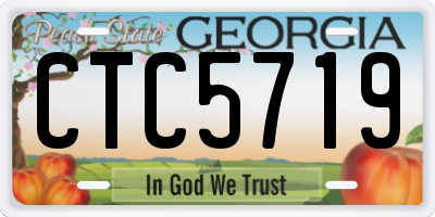 GA license plate CTC5719